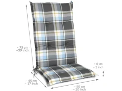 Sunny BK Hochlehner 120x50x6cm Kariert 6tlg*Beautissu Online