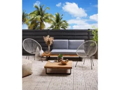 Gartenstühle|Beliani Cocktailsessel Schwarz 90x70x87