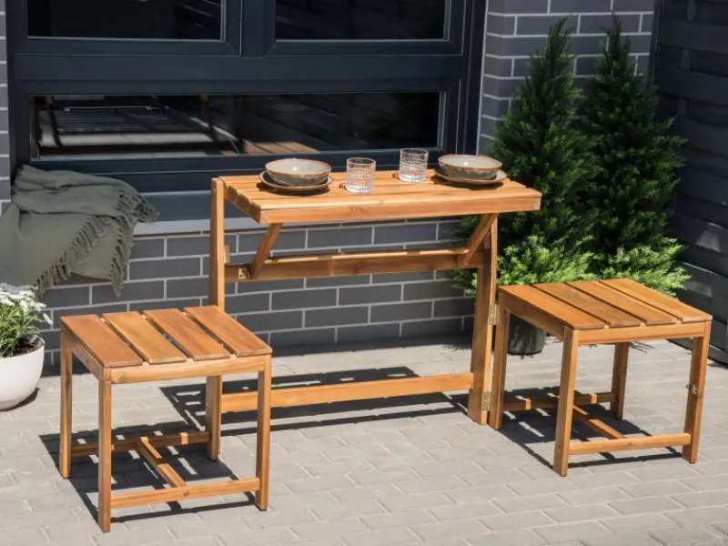 Beliani Gartenbank Heller Holzfarbton* Outlet