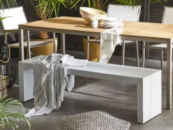 Beliani Gartenbank Weiss 40x150x45* Outlet