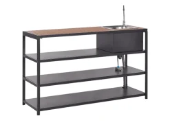 Beliani Gartenküche AVETRANA Schwarz Heller Holzfarbton 50x159x116* Sale