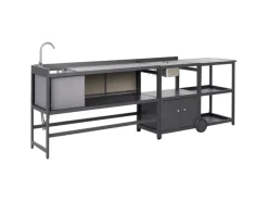 Beliani Gartenküche ORTISEI Graphitgrau* Online