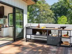 Beliani Gartenküche ORTISEI Graphitgrau* Best