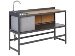 Beliani Gartenküche ORTISEI Graphitgrau* Best