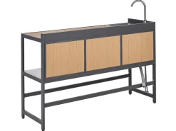 Beliani Gartenküche ORTISEI Graphitgrau* Best