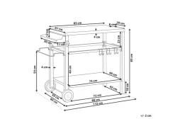 Outdoorküchen|Beliani Gartenküche STALETTI Schwarz 115x60x83