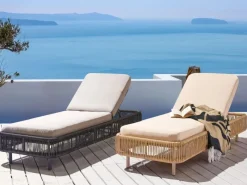 Sonnenliegen|Beliani Gartenliege farben Beige 190x70x33