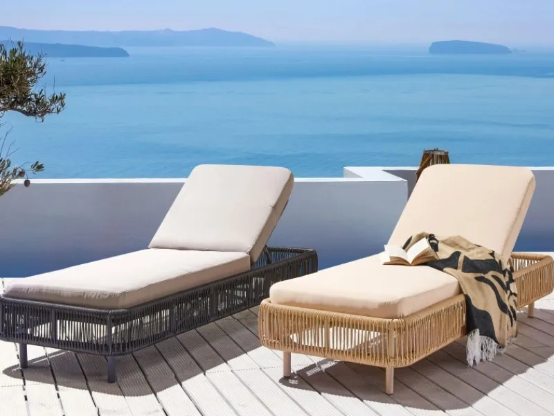 Sonnenliegen|Beliani Gartenliege farben Beige 190x70x33