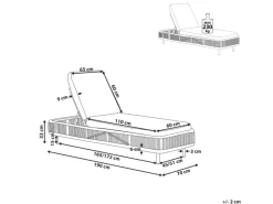 Sonnenliegen|Beliani Gartenliege farben Beige 190x70x33