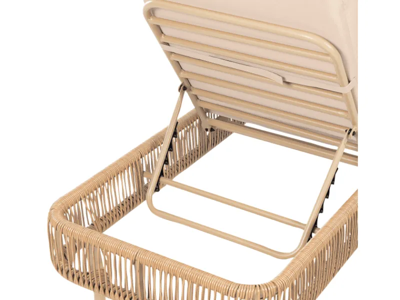 Sonnenliegen|Beliani Gartenliege farben Beige 190x70x33