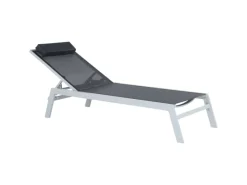 Sonnenliegen|Beliani Gartenliege Silber 155x66x103