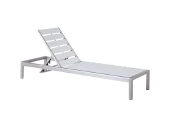 Beliani Gartenliege Weiss Silber 198x64x93*