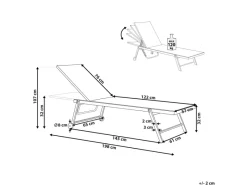 Sonnenliegen|Beliani Gartenliege Weiss 65x198x107