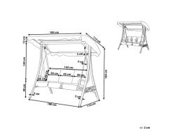 Beliani Gartenschaukel GARBO Dunkel 112x185x184* Hot