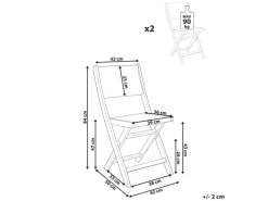 Gartenstühle|Beliani Gartenstuhl Heller Holzfarbton 50x42x84