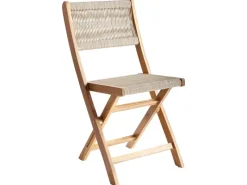 Gartenstühle|Beliani Gartenstuhl Heller Holzfarbton 50x42x84