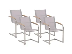 Beliani Gartenstuhl Silber 55x56x85* Discount