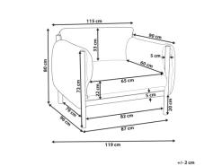 Beliani Gartenstuhl Grau Schwarz 93x115x80* Hot