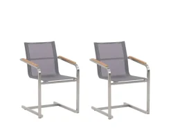 Beliani Gartenstuhl Silber 55x56x85* Hot