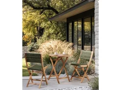 Beliani Gartenstuhl Heller Holzfarbton 50x42x84* New