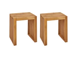 Beliani Gartenstuhl Heller Holzfarbton 35x45x43* Hot