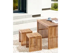 Beliani Gartenstuhl Heller Holzfarbton 35x45x43* Hot