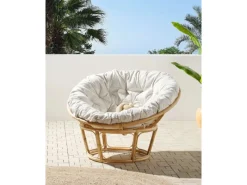 Beliani Gartenstuhl Naturfarben Beige 110x110x77* Best