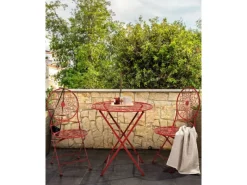 Gartenstühle|Beliani Gartenstuhl Rot 47x40x94