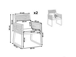Gartenstühle|Beliani Gartenstuhl Schwarz Heller Holzfarbton 65x60x83