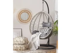 Sitzkissen|Beliani Hängesessel Schwarz 97x106x199