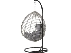 Sitzkissen|Beliani Hängesessel Schwarz 97x106x199