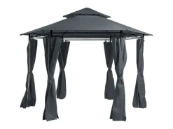 Gartenlauben|Beliani Pavillon PORTEL Graphitgrau 350x350x270