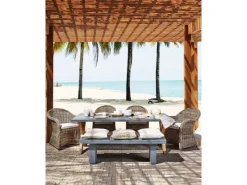 Gartenstühle|Beliani Sessel Naturfarben Beige Weiss 90x54x90