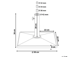 Beliani Zubehör für Sonnenschirme CERVO Schwarz 50x50x36* Best