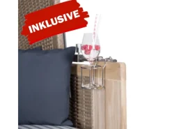 bene living Strandkorb Komplettset Schaalsee Teak PE grau Modell 518*