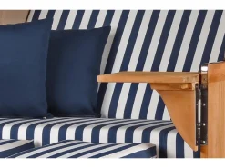 bene living Strandkorb Komplettset Schaalsee Teak PE grau Modell 518*