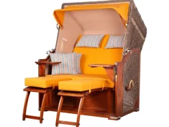 bene living Strandkorb Komplettset Schaalsee Mahagoni PE grau Modell 586* Online