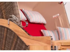 bene living Strandkorb Komplettset Schaalsee Teak PE grau Modell 585* Hot