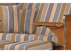 bene living Strandkorb Komplettset Schleswig Pinie Zweisitzer PE Mokka Modell 557*