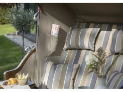 bene living Strandkorb Komplettset Schleswig Pinie Zweisitzer PE Mokka Modell 557*