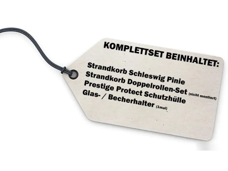 bene living Strandkorb Komplettset Schleswig Pinie Zweisitzer PE Mokka Modell 557*