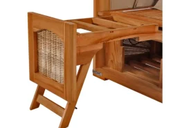 bene living Strandkorb Komplettset Ammersee Teak Bullauge PE Shell Modell 518* Clearance