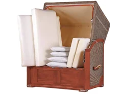 bene living Strandkorb Komplettset Schaalsee Mahagoni PE grau Modell 551*