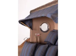 bene living Strandkorb Komplettset Ammersee Grande XXL Teak Bullauge PE grau Modell 582* Online