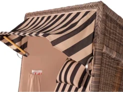 bene living Strandkorb Komplettset Schaalsee Teak PE grau Modell 581* Outlet