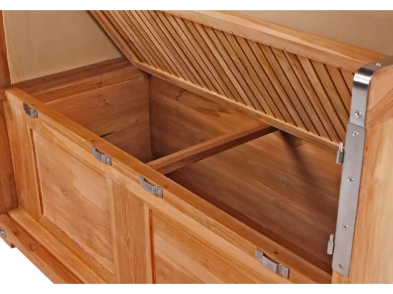 bene living Strandkorb Komplettset Schaalsee Teak PE grau Modell 581* Outlet