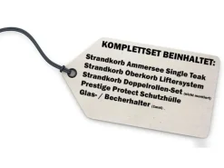 bene living Strandkorb Komplettset Ammersee Single Teak Bullauge PE Shell Modell 510 Inkl Liftersystem Schutzhülle Doppelrollen Glasbecherhalter* Discount