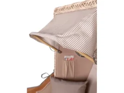 bene living Strandkorb Komplettset Ammersee Single Teak Bullauge PE Shell Modell 510 Inkl Liftersystem Schutzhülle Doppelrollen Glasbecherhalter* Discount