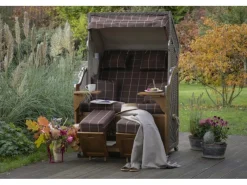 bene living Strandkorb Komplettset Schleswig Pinie Zweisitzer PE Mokka Modell 556* New