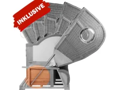 bene living Strandkorb Komplettset Königssee Teak Bullauge PE Grau Modell 506* Outlet